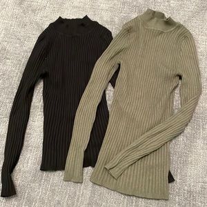 Primary ribbed mock neck sweater
